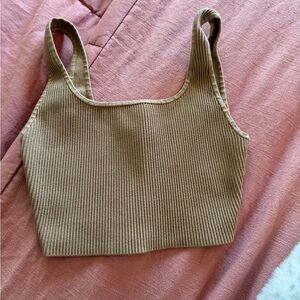 Aritzia- Sculpt Knit Square neck Cropped Tank Top